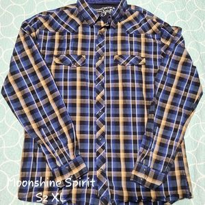 Men's Moonshine Spirit by Brad Paisley Button Up Pearl Snap Shirt: Sz XL